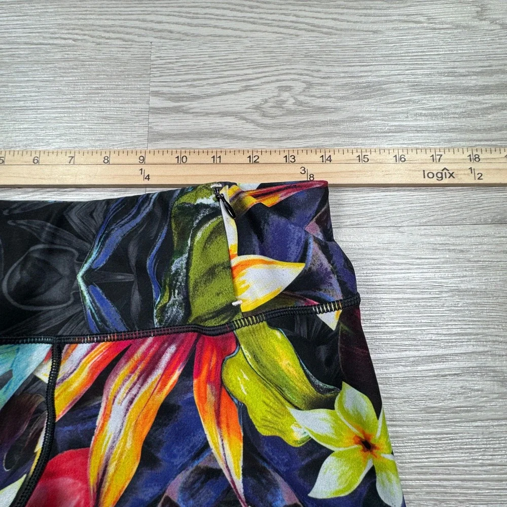 CALIA Women's Leggings Tropical Floral Print Multicolor Capri Cropped Yoga Pants